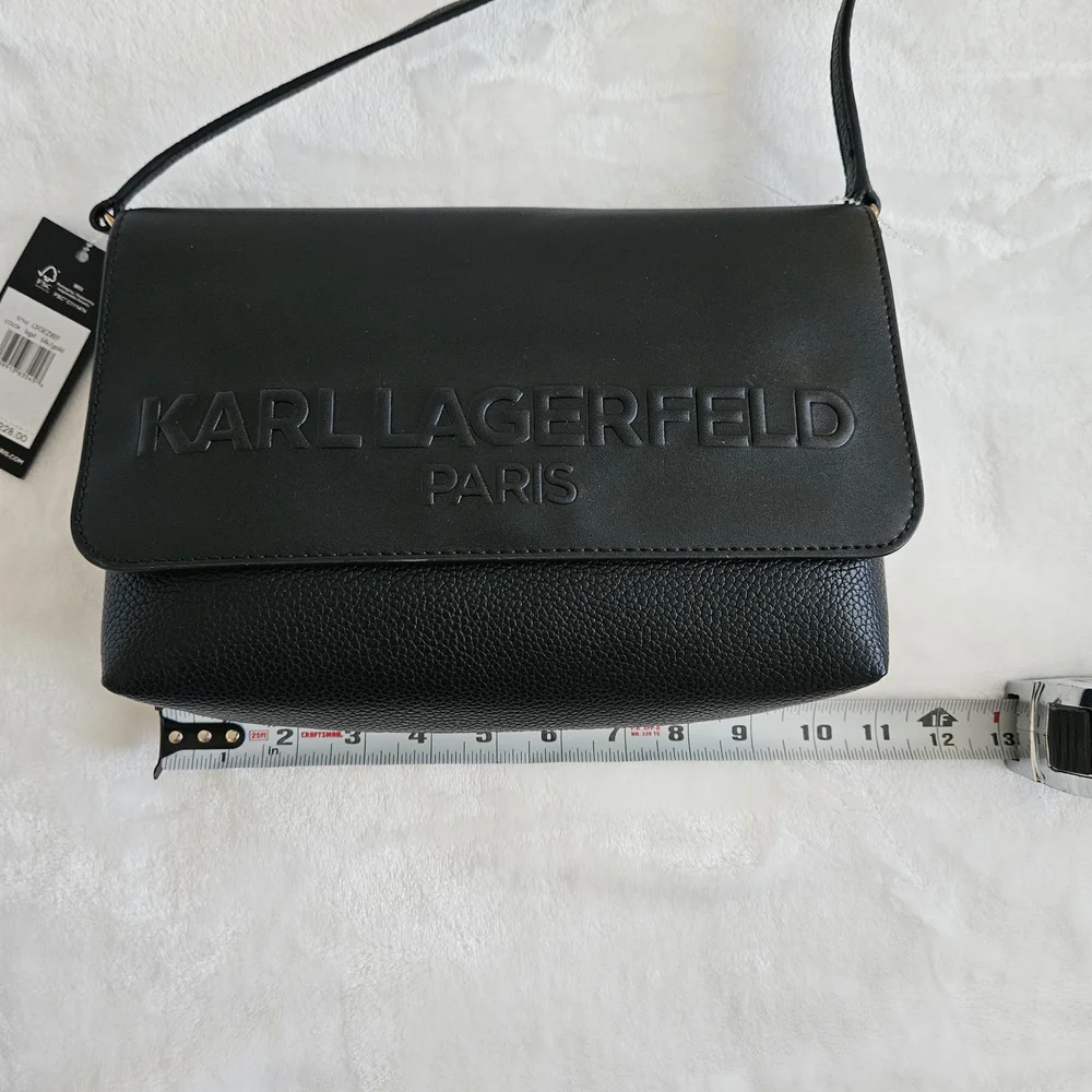 NWT Karl Lagerfeld Elegant Black Handbag Crossbody - Picture 1 of 11